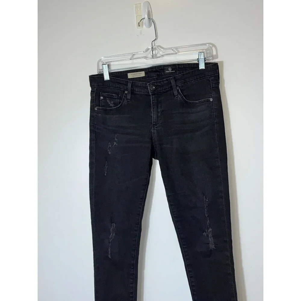 Adriano Goldschmied The Legging Ankle Super Skinny Jeans Black Distressed 27